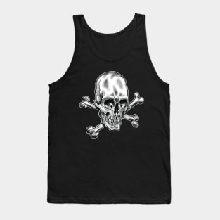 Skull and Crossbones Neo Traditional Tattoo Tank Top